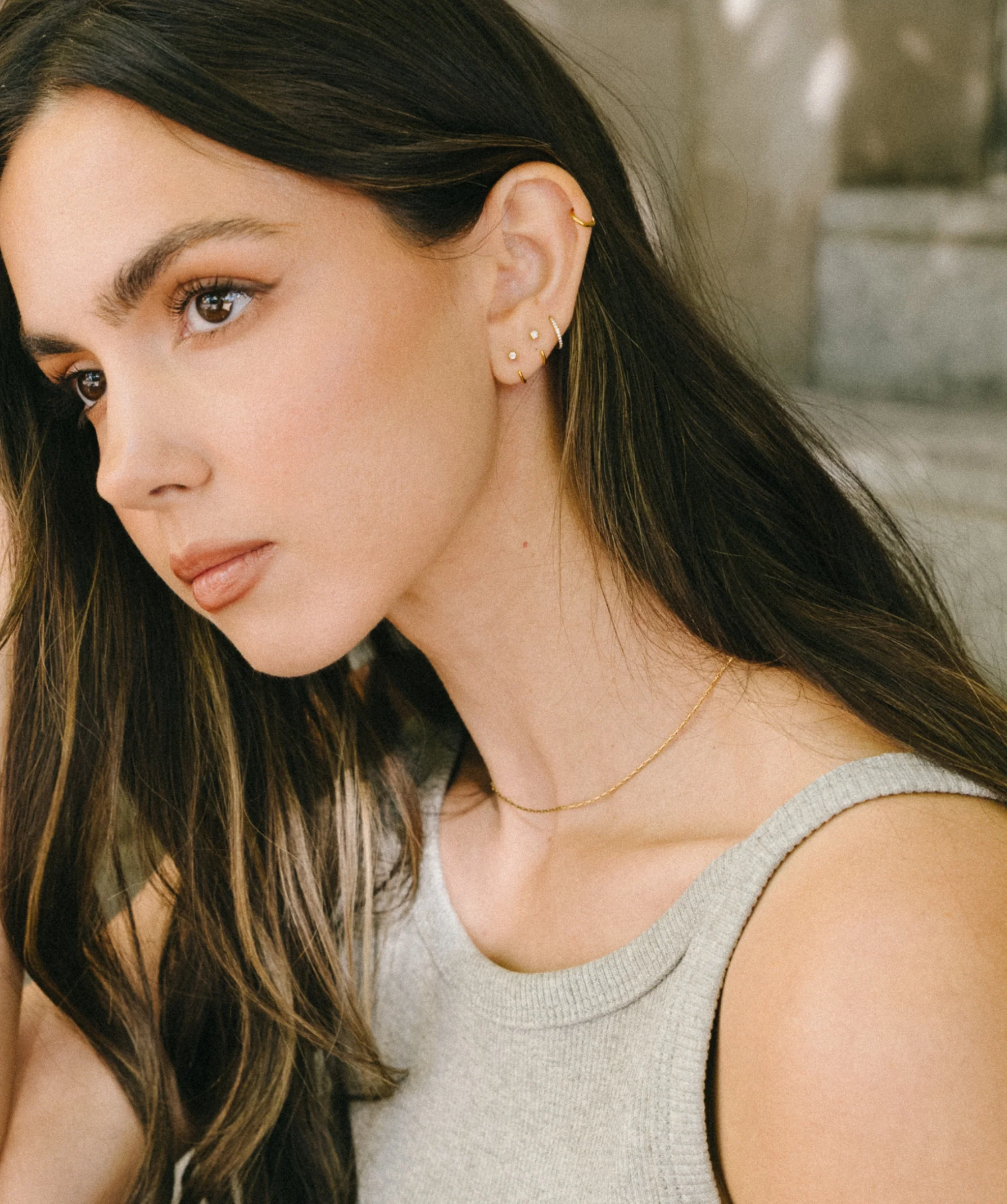 Pave Clicker Hoop Earring - Image 6