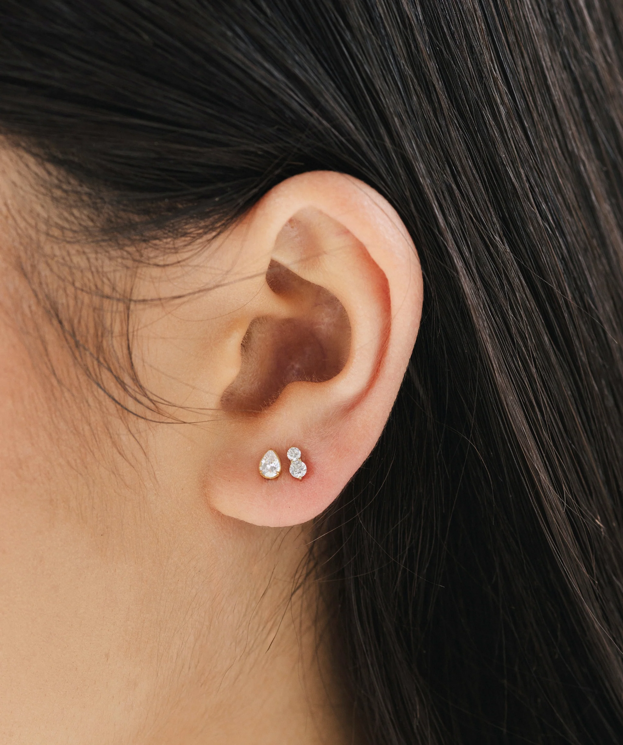 Stacked CZ Flat Back Stud - Image 3