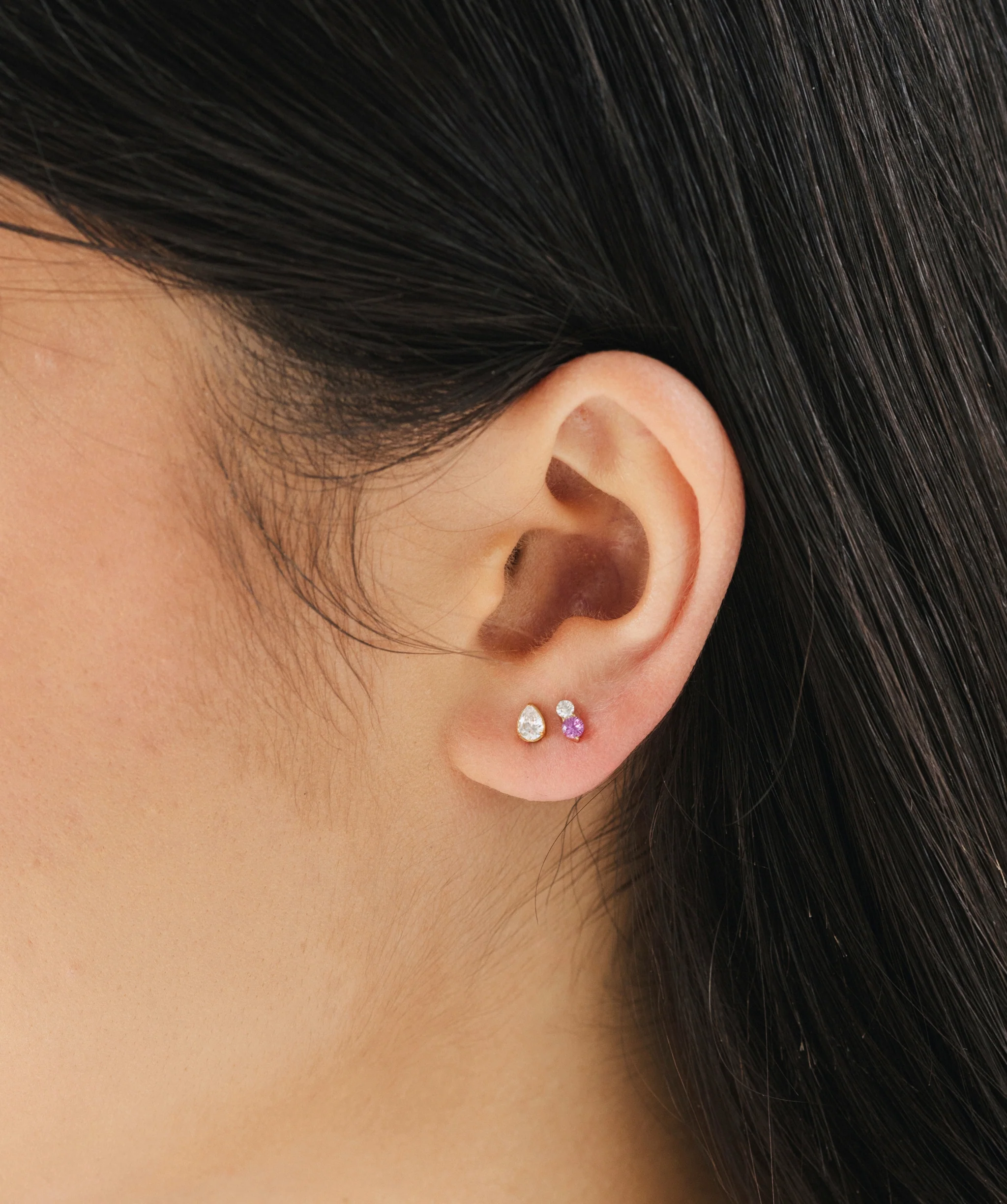 Stacked CZ Flat Back Stud - Image 5