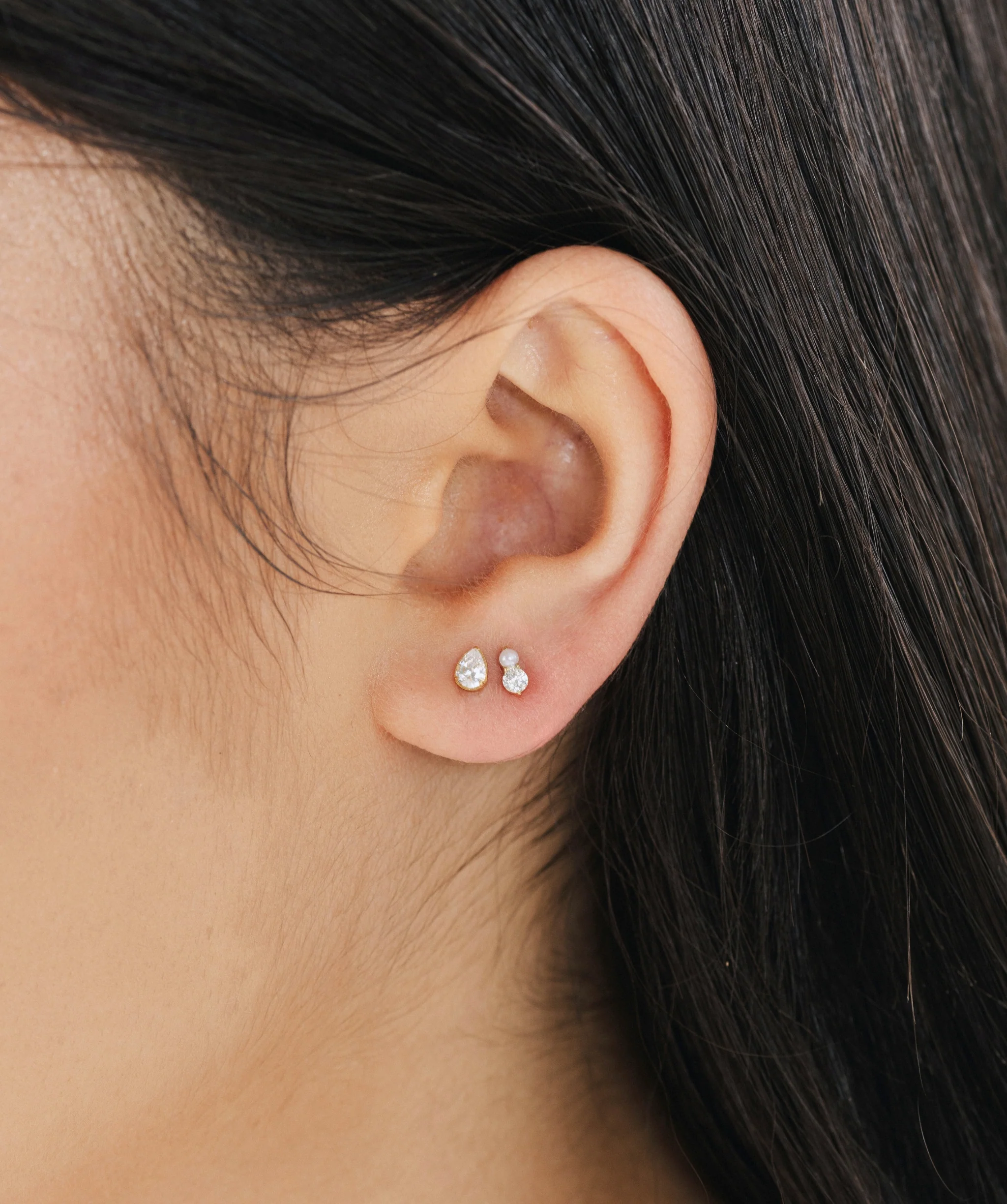 Stacked CZ Flat Back Stud - Image 6