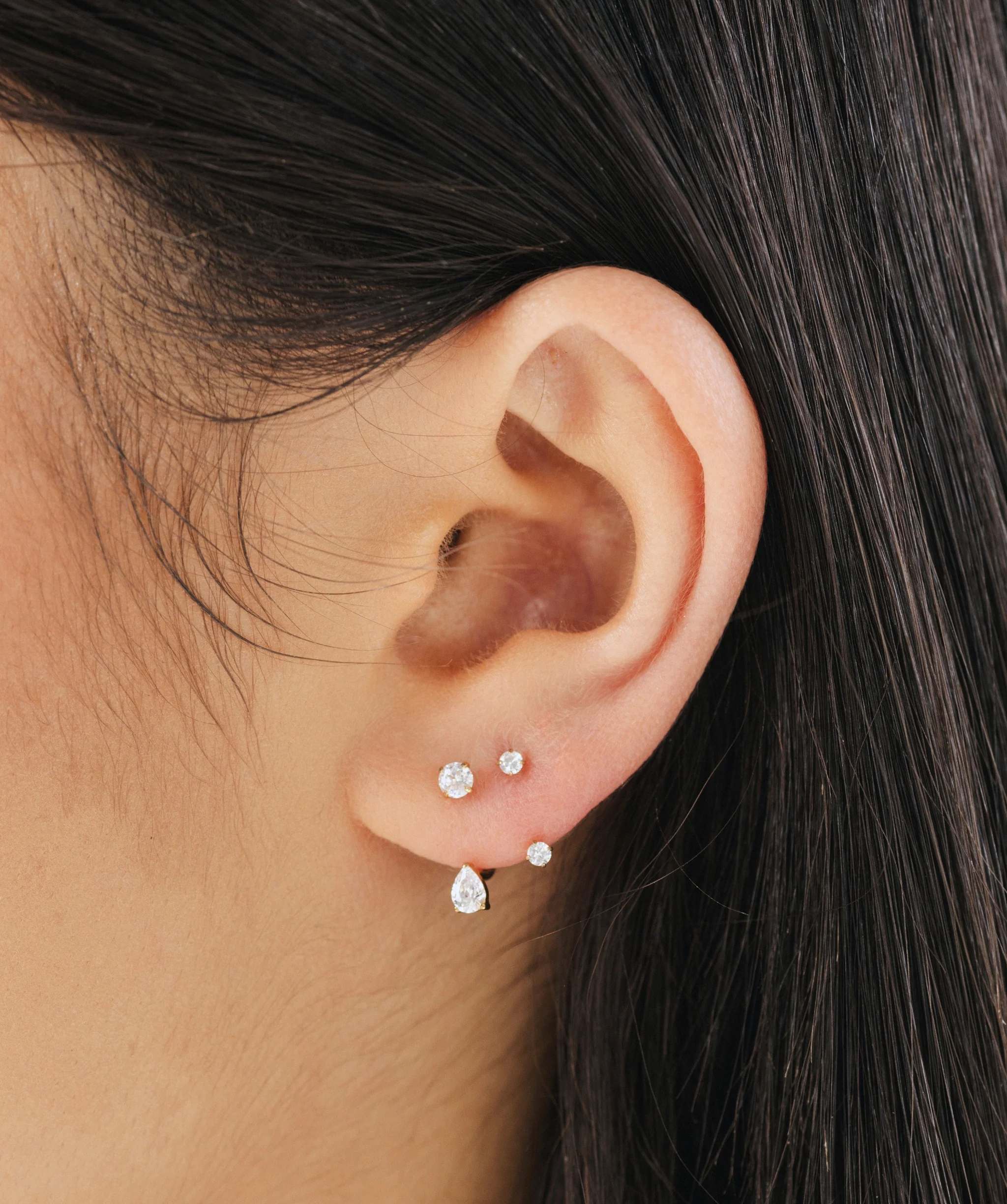 Teardrop Arc Hoop Earrings - Image 3