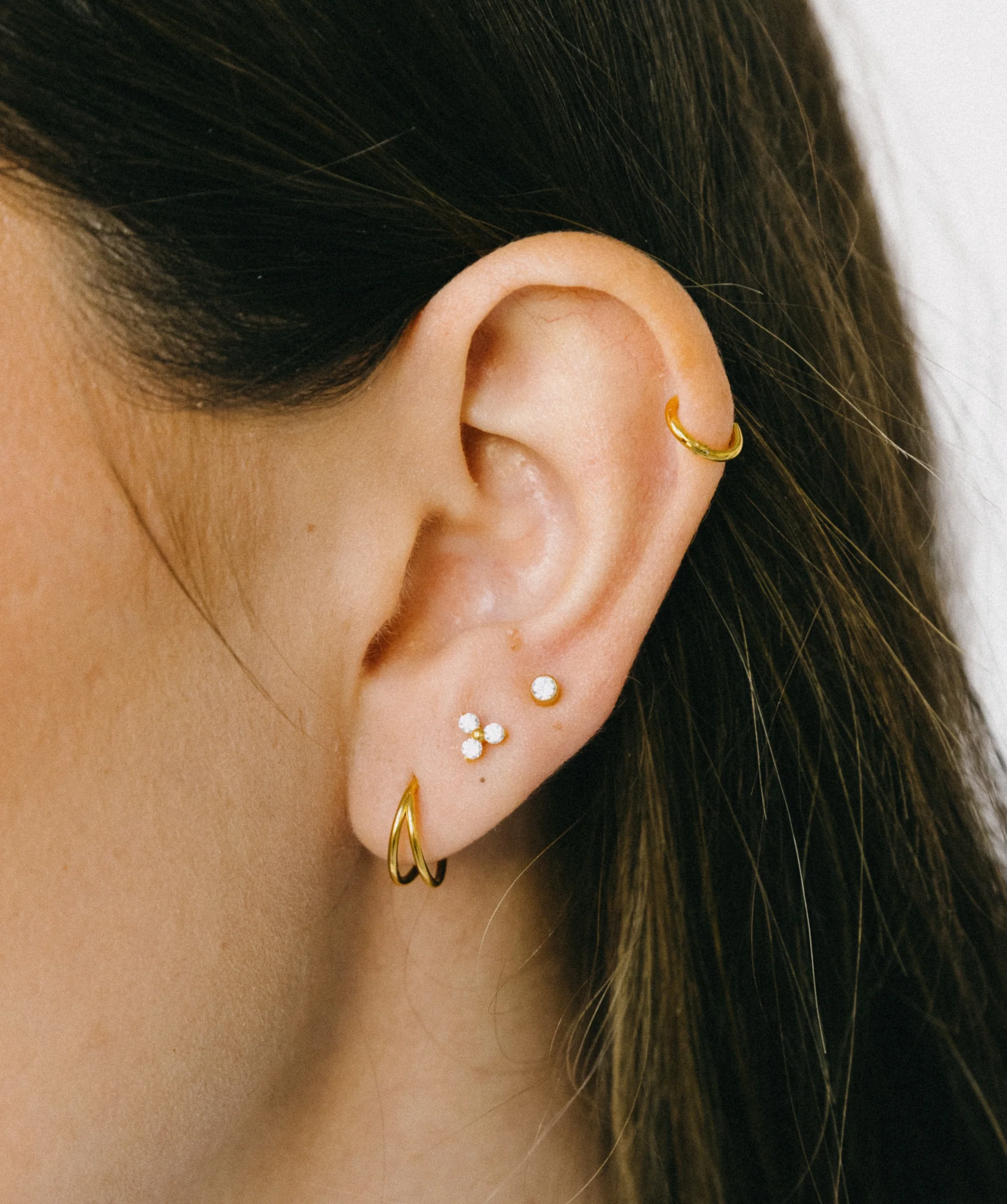 Trio CZ Flat Back Stud - Image 3