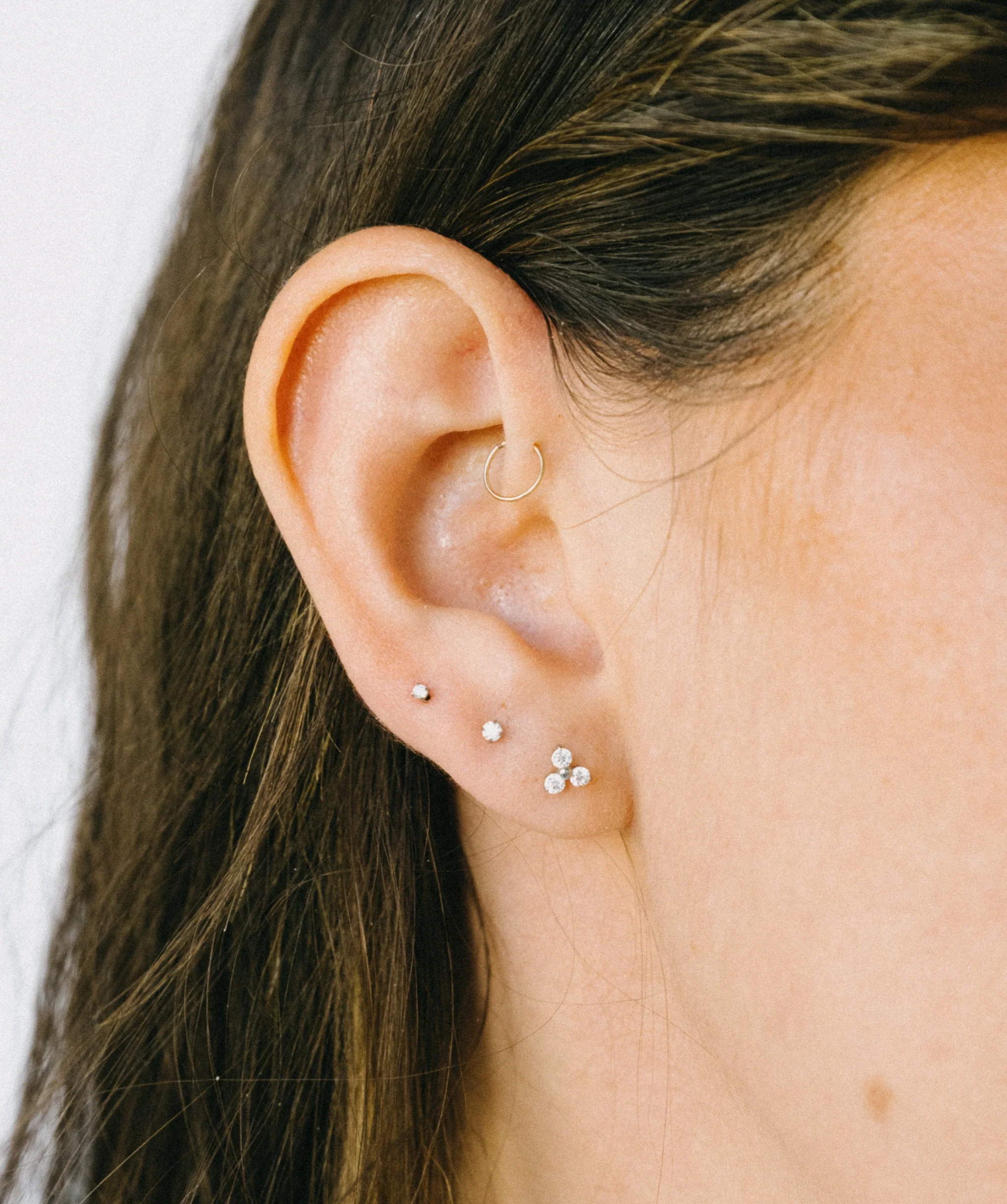 Trio CZ Flat Back Stud - Image 4